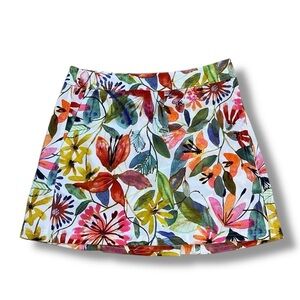 Rip Skirt Wrap Skirt Tropical Pockets White Multi Size S